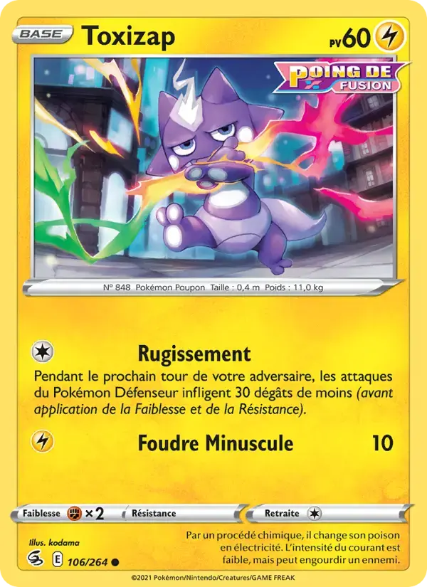 Carte Pokémon Toxizap #106 — Poing de Fusion