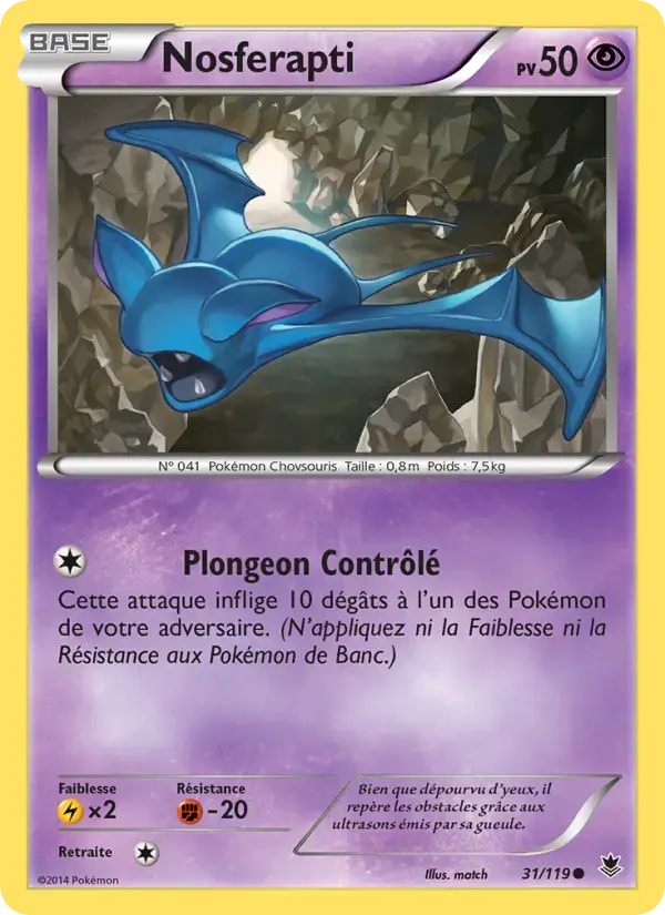 Carte Pokémon Nosferapti #31 — Vigueur Spectrale