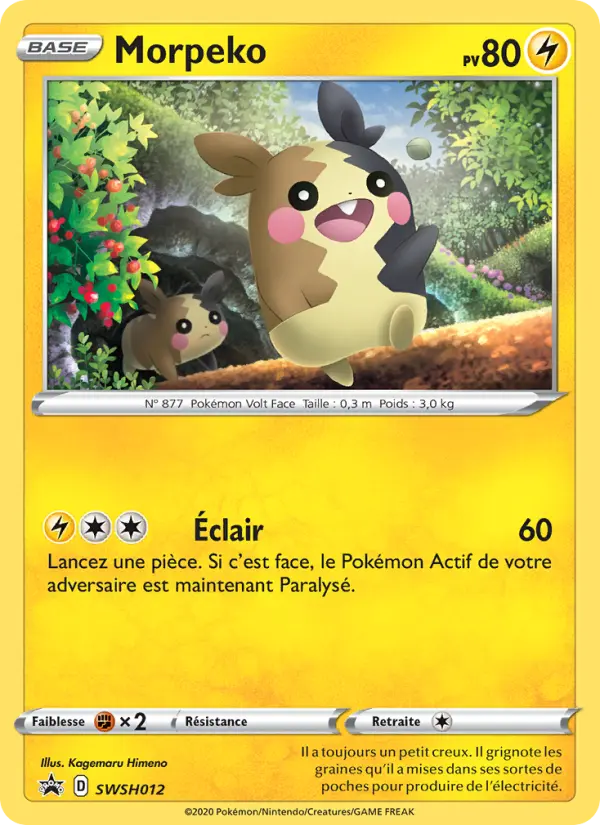 Carte Pokémon Morpeko #SWSH012 — Promos Épée et Bouclier
