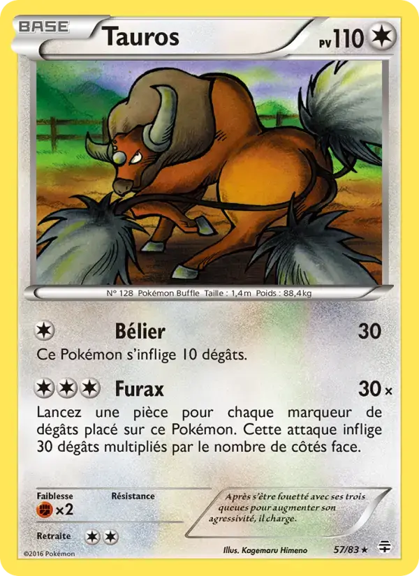 Carte Pokémon Tauros #57 — Générations