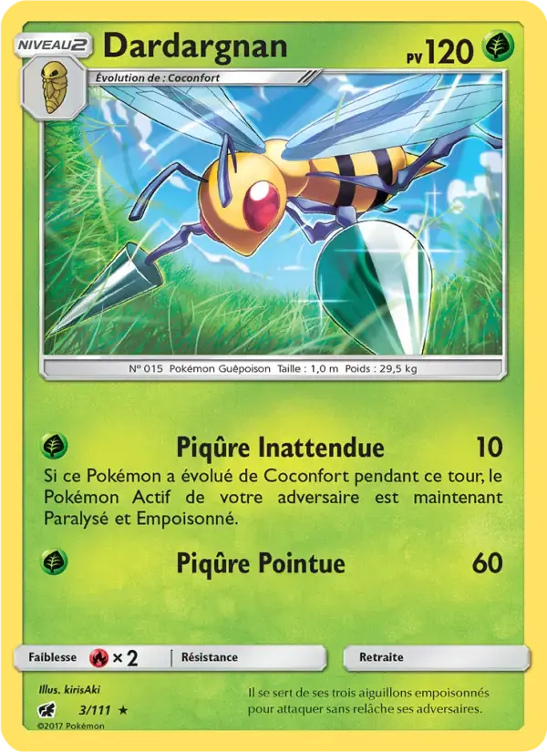Carte Pokémon Dardargnan #3 — Invasion Carmin
