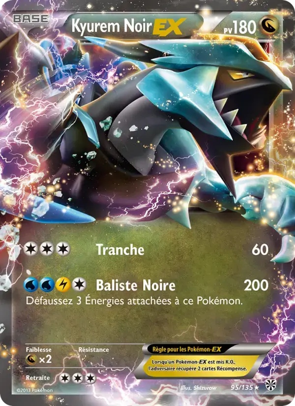 Carte Pokémon Kyurem Noir-EX #95 — Tempête Plasma