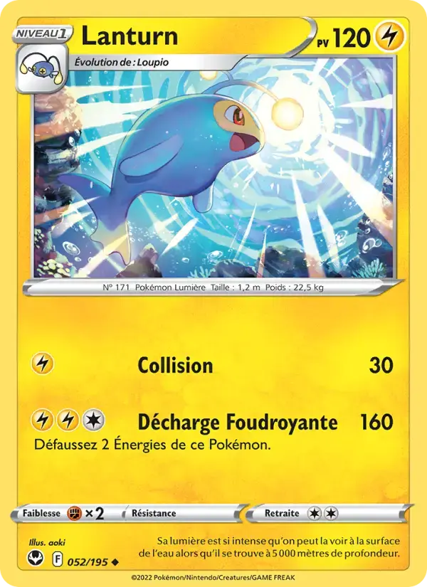 Carte Pokémon Lanturn #052 — Tempête Argentée