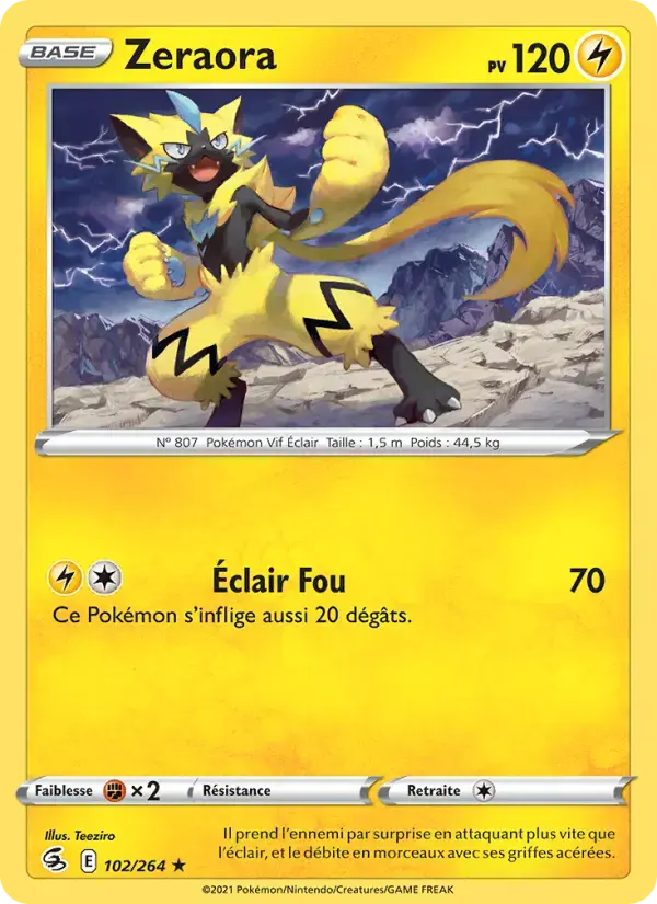 Carte Pokémon Zeraora #102 — Poing de Fusion