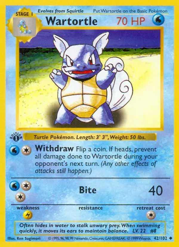 Wartortle #42 — Base Set
