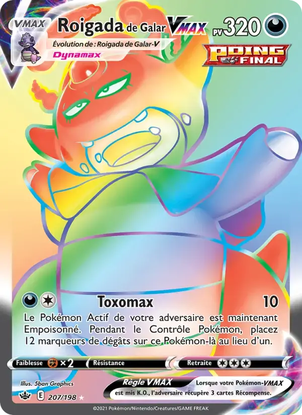 Carte Pokémon Roigada de Galar VMAX #207 — Règne de Glace