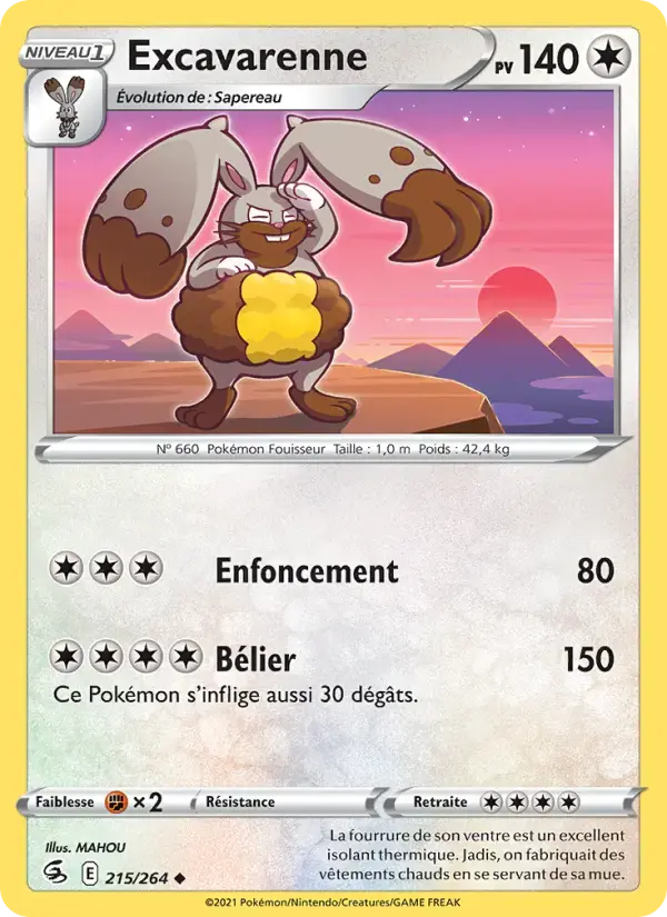 Carte Pokémon Excavarenne #215 — Poing de Fusion