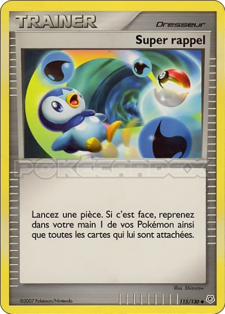 Carte Pokémon Super rappel #115 — Diamant et Perle