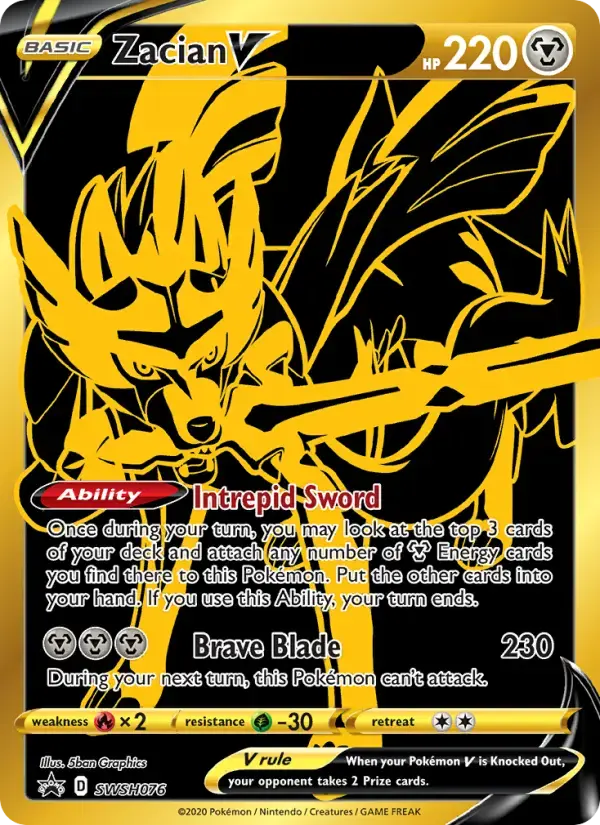 Carte Pokémon Zacian V #SWSH076 — Promos Épée et Bouclier