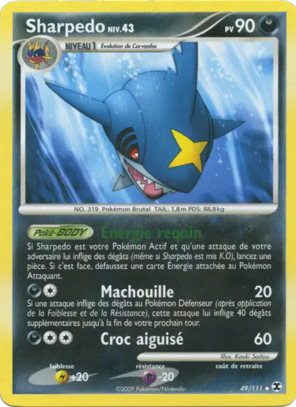 Carte Pokémon Sharpedo Niv. 43 #49 — Rivaux Émergeants
