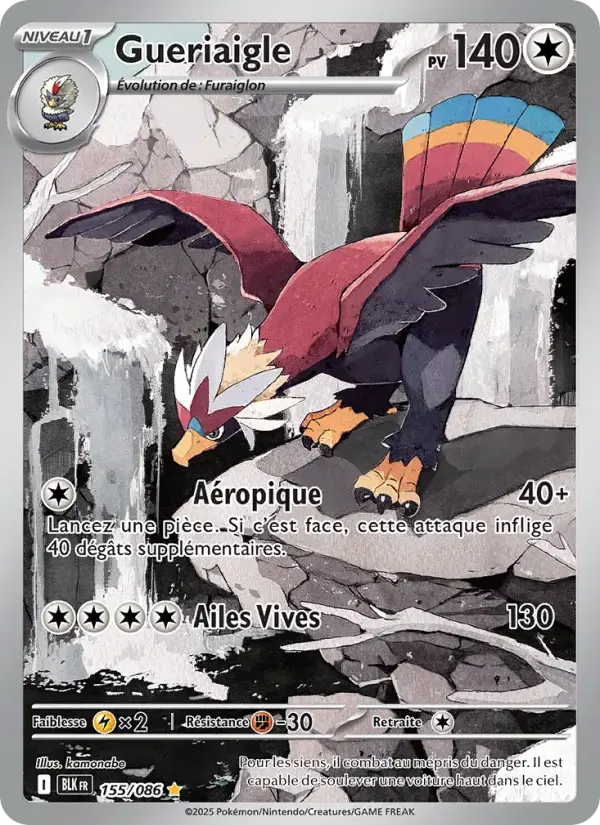 Carte Pokémon Gueriaigle #155 — Foudre Noire