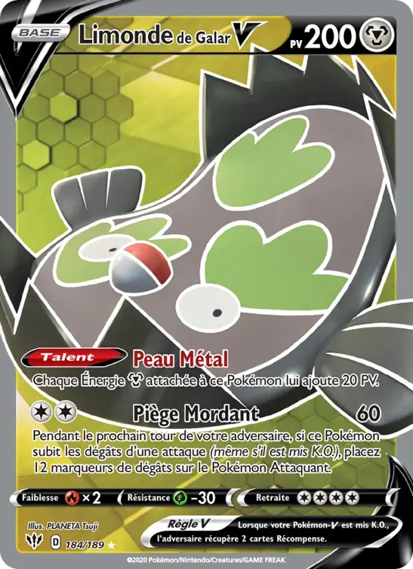 Carte Pokémon Limonde de Galar V #184 — Ténèbres Embrasées