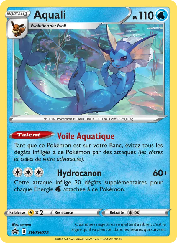 Carte Pokémon Aquali #SWSH072 — Promos Épée et Bouclier