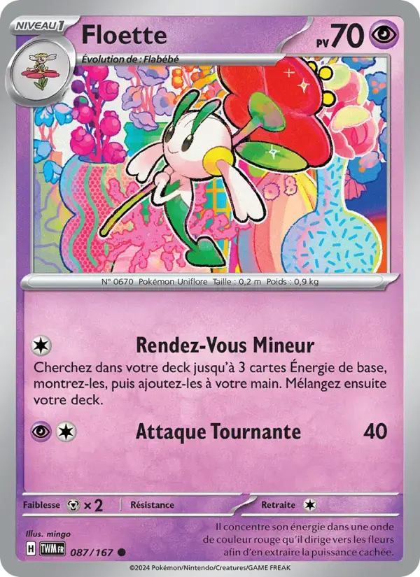 Carte Pokémon Floette #087 — Mascarade Crépusculaire