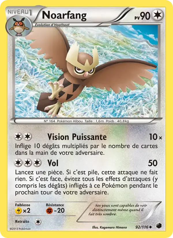 Carte Pokémon Noarfang #92 — Glaciation Plasma