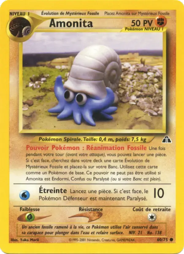 Carte Pokémon Amonita #60 — Neo Discovery