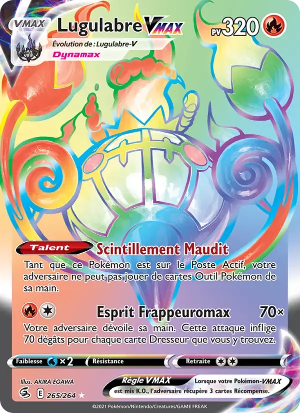 Carte Pokémon Lugulabre VMAX #265 — Poing de Fusion