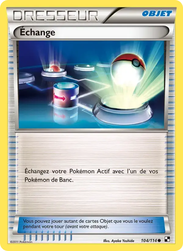 Carte Pokémon Échange #104 — Noir et Blanc