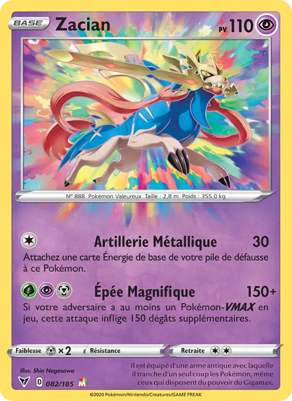 Carte Pokémon Zacian #82 — Voltage Éclatant