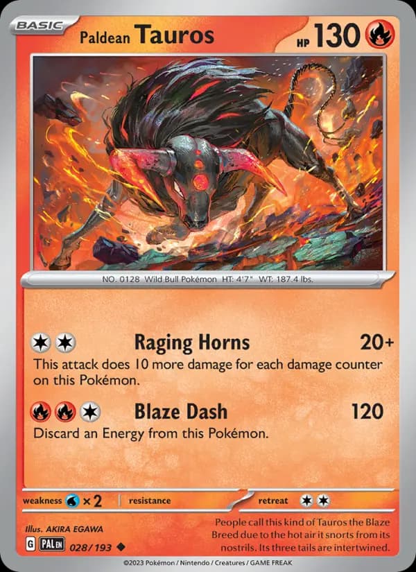 Paldean Tauros #028 — Paldea Evolved
