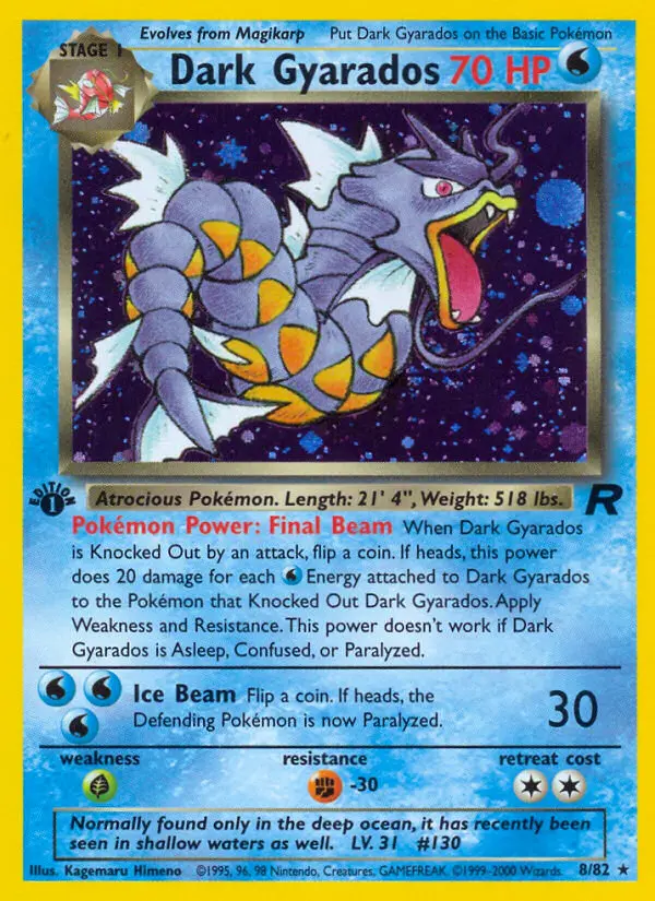Carte Pokémon Léviator obscur #8 — Team Rocket