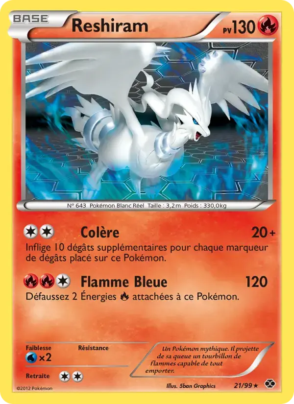 Carte Pokémon Reshiram #21 — Destinées Futures
