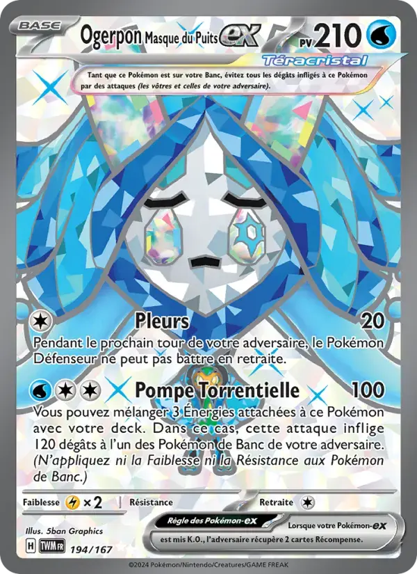 Carte Pokémon Ogerpon Masque du Puits-ex #194 — Mascarade Crépusculaire