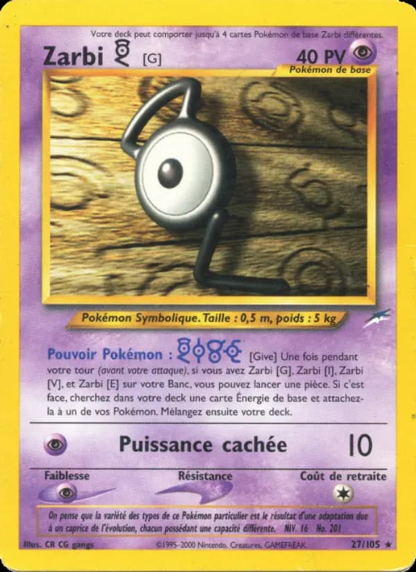 Carte Pokémon Zarbi G #27 — Neo Destiny