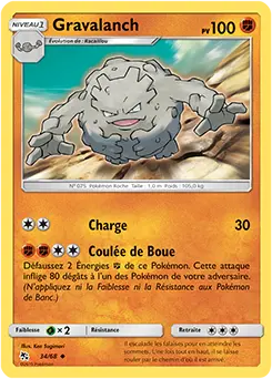 Carte Pokémon Gravalanch #34 — Destinées Occultes