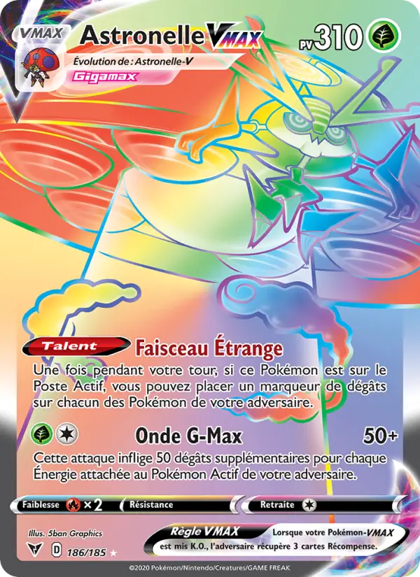 Carte Pokémon Astronelle VMAX #186 — Voltage Éclatant