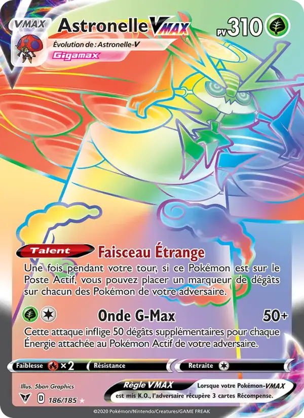Carte Pokémon Astronelle VMAX #186 — Voltage Éclatant