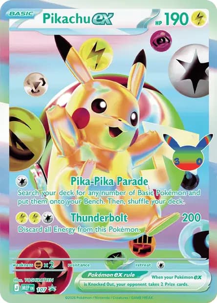 Pikachu ex #107 — Mega Evolution Promos
