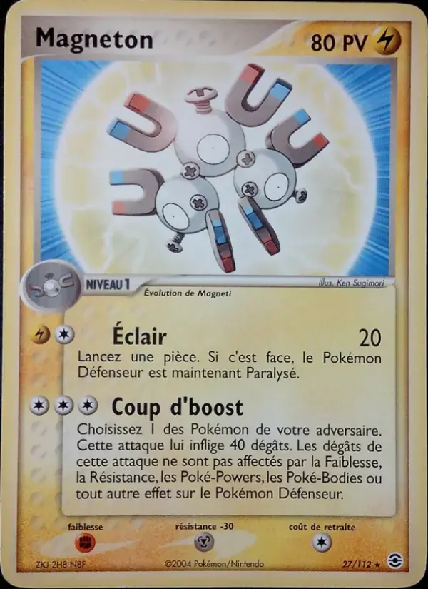 Carte Pokémon Magneton #27 — Rouge Feu & Vert Feuille