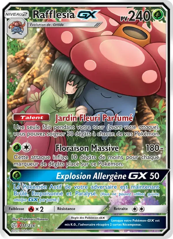 Carte Pokémon Rafflesia GX #211 — Éclipse Cosmique