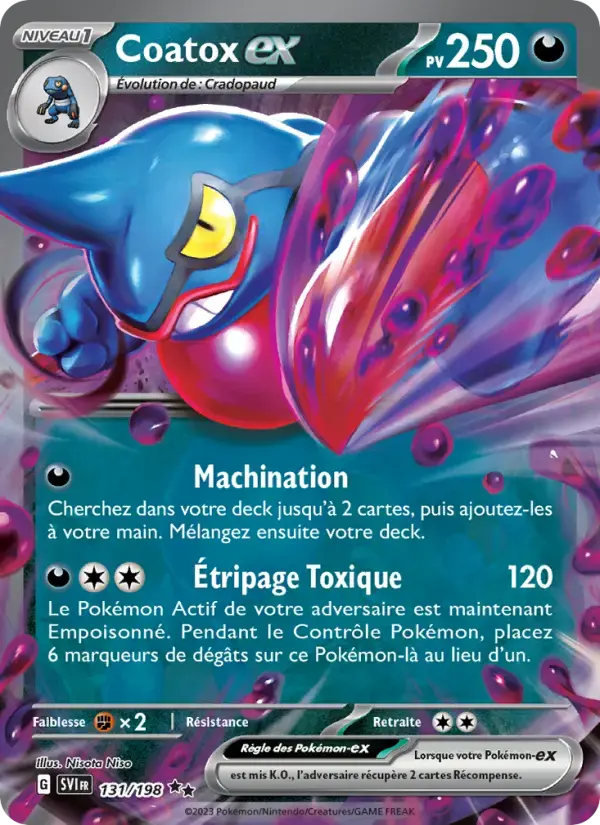 Carte Pokémon Coatox-ex #131 — Écarlate et Violet