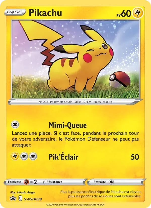 Carte Pokémon Pikachu #SWSH039 — Promos Épée et Bouclier