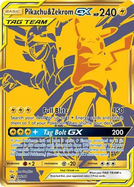 Carte Pokémon Pikachu et Zekrom-GX #SM248 — Jumbo