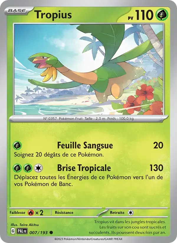 Carte Pokémon Tropius #007 — Évolutions à Paldea
