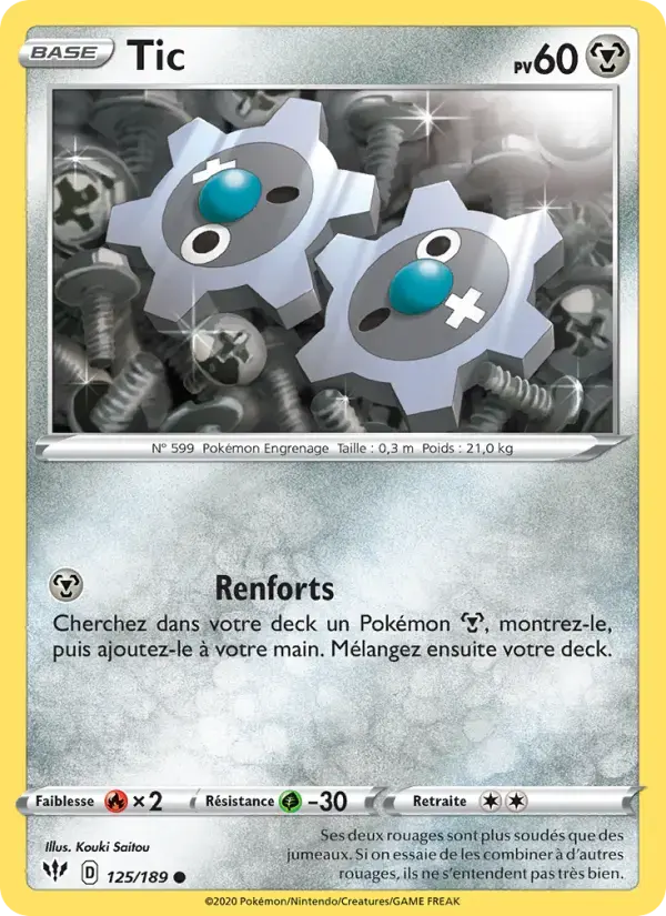 Carte Pokémon Tic #125 — Ténèbres Embrasées