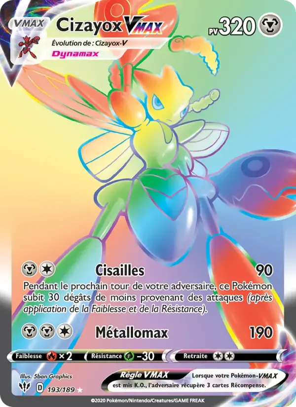 Carte Pokémon Cizayox VMAX #193 — Ténèbres Embrasées