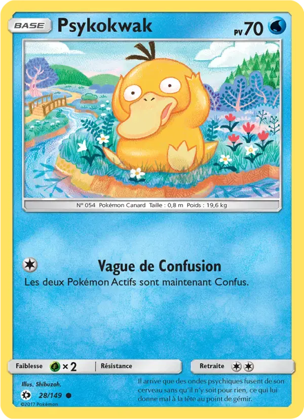 Carte Pokémon Psykokwak #28 — Soleil et Lune