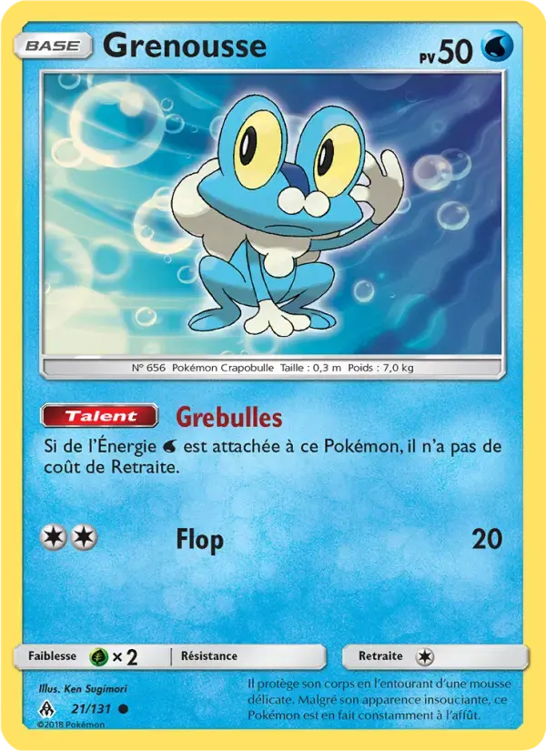 Carte Pokémon Grenousse #21 — Lumière Interdite
