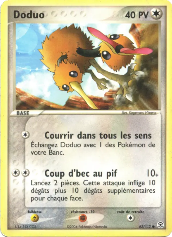 Carte Pokémon Doduo #62 — Rouge Feu & Vert Feuille