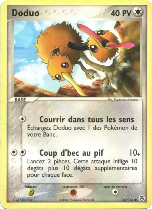 Carte Pokémon Doduo #62 — Rouge Feu & Vert Feuille