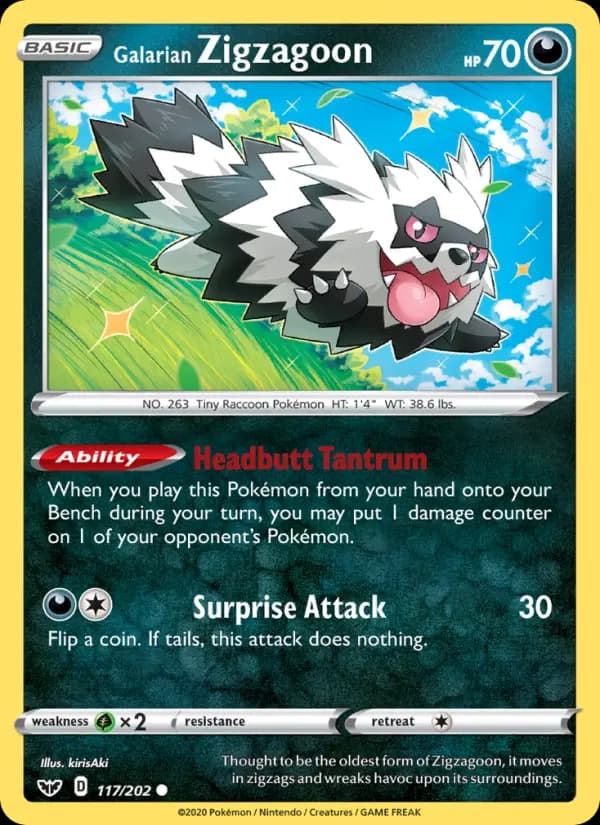 Galarian Zigzagoon #117 — Sword & Shield