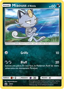 Carte Pokémon Miaouss d’Alola #SM43 — Promos Soleil et Lune