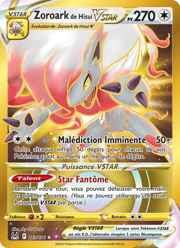 Carte Pokémon Zoroark de Hisui VSTAR #213 — Origine Perdue