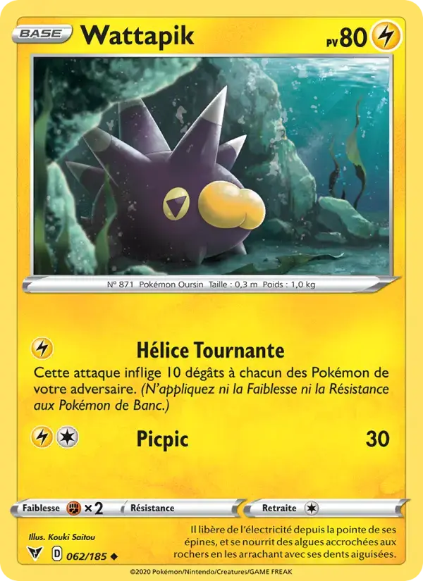 Carte Pokémon Wattapik #62 — Voltage Éclatant