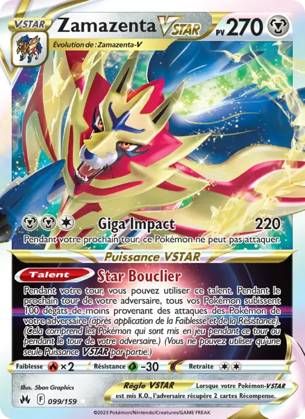 Carte Pokémon Zamazenta VSTAR #099 — Zénith Suprême