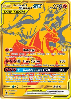 Carte Pokémon Reshiram & Charizard GX #SM247 — Promos Soleil et Lune